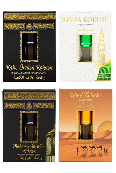 Kabe Örtüsü Kokusu Medine Ravza Kokusu Makamı İbrahim Kokusu ve Uhud kokusu Alkolsüz Esans 3ml ürün görseli 1