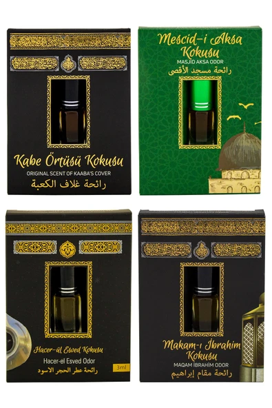 Kabe Örtüsü Kokusu Mescidi Aksa kokusu Hacerül Esved Kokusu ve Makamı İbrahim kokusu Alkolsüz Esans 3ml ürün görseli 1