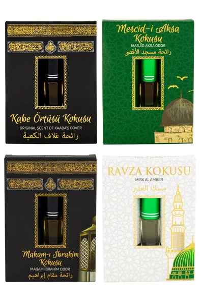 Kabe Örtüsü Kokusu Mescidi Aksa kokusu Makamı İbrahim Kokusu ve Medine Ravza Kokusu Alkolsüz Esans 3ml ürün görseli 1