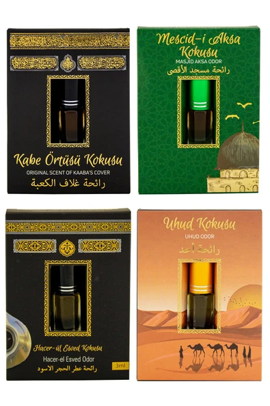 Kabe Örtüsü Kokusu Mescidi Aksa kokusu Hacerül Esved Kokusu ve Uhud kokusu Alkolsüz Esans 3ml ürün görseli 1