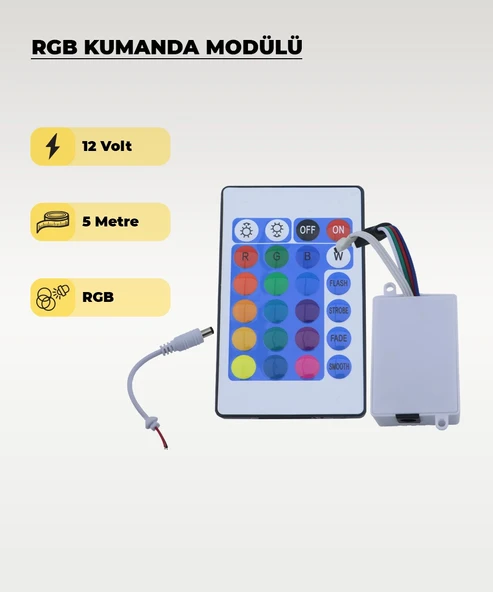 Şerit Led RGB Kumanda Modülü - Renk Ve Mod Kontrolcüsü ürün görseli 1