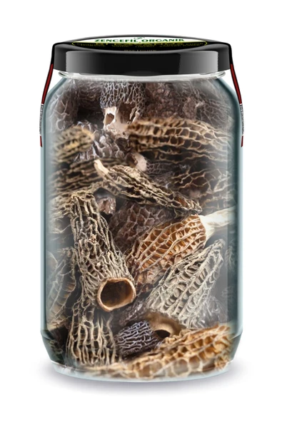 Kuzugöbeği Mantarı Kurusu Bi Kavanoz 660 cc. Cam Kavanozda Morel Mushrooms Kuzu Göbeği Mantarı Morchella ürün görseli 1