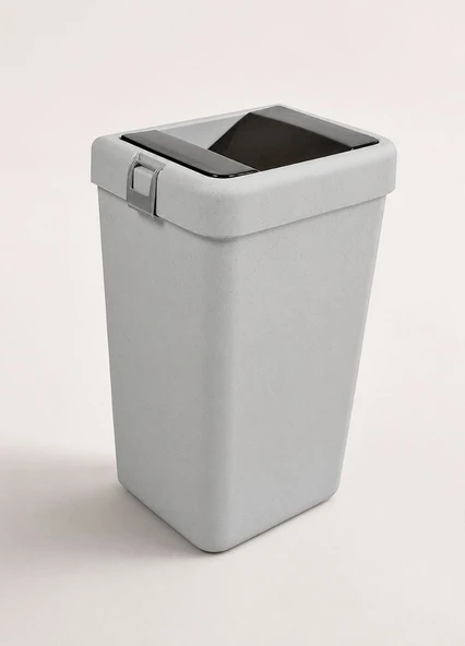 Gri Bas Çek Mutfak Çöp Kovası 40 L - Endüstriyel Modern Büyük Boy Pratik Çöp Kutusu ürün görseli 1