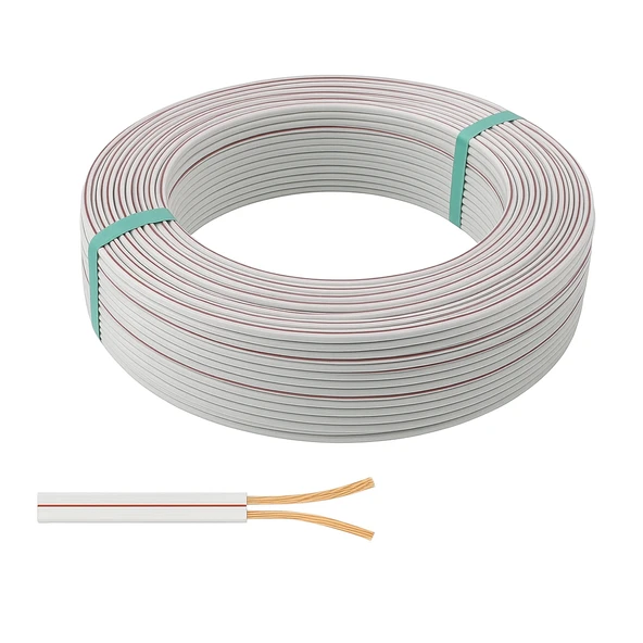 Elektrik Kablosu 0.75 mm İki Damar 50m Bakır Kablo %100 Bakır Dayanıklı Ve Esnek Kablo ürün görseli 1