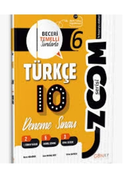 6. Sınıf Türkçe Zoom 10 lu Branş Denemeler Günay Yayınları ürün görseli 1