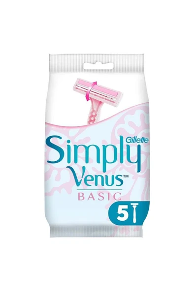 Gillette Venus Simply Venus 2 Basic Kadın Tıraş Bıçağı 5'li ürün görseli 1