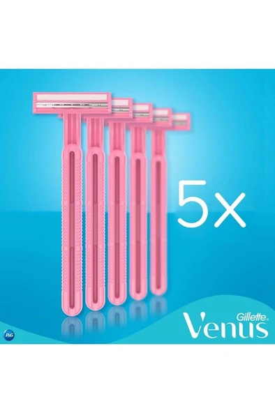 Gillette Venus Simply Venus 2 Basic Kadın Tıraş Bıçağı 5'li - Resim 6