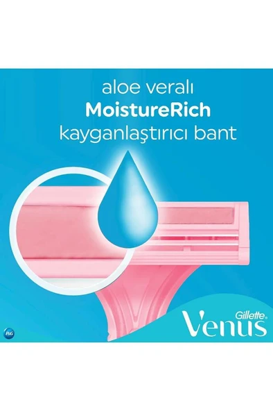 Gillette Venus Simply Venus 2 Basic Kadın Tıraş Bıçağı 5'li - Resim 4