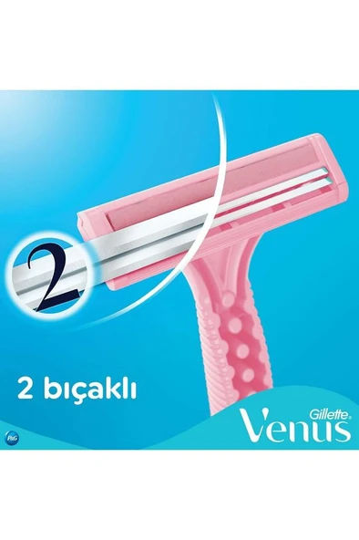 Gillette Venus Simply Venus 2 Basic Kadın Tıraş Bıçağı 5'li - Resim 3