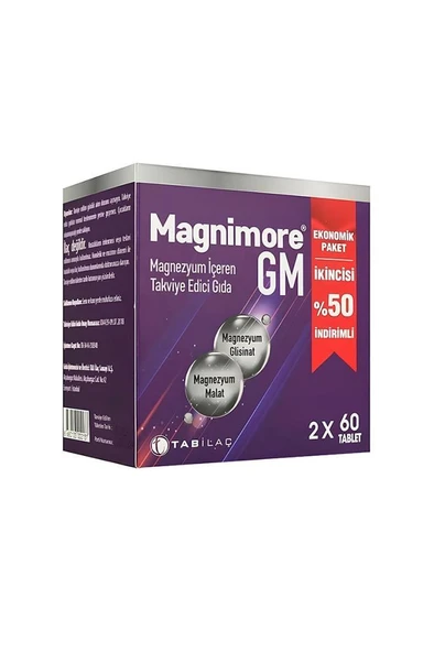 Magnimore GM Magnezyum 60 Tablet 2 Adet ürün görseli 1
