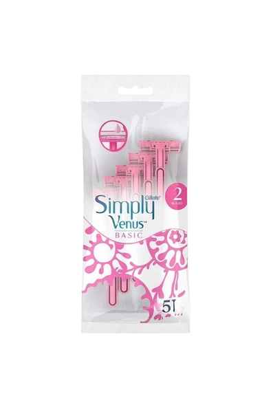 Gillette Venus Simply Venus 2 Basic Kadın Tıraş Bıçağı 5'li - Resim 2