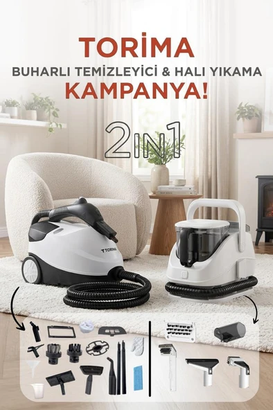 Buharlı Temizleyici Halı ve Koltuk Yıkama Cam Zemin Mutfak Temizlme Buhar Makinesi JJB747+CB08C ürün görseli 1
