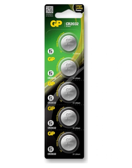 Gp Cr2032 Dl2032 3 V Pil x (5 adet) ürün görseli 1
