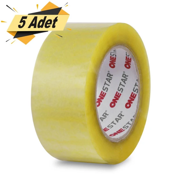 Onestar Koli Bandı 45 mm x 100 Mt Şeffaf Güçlü Yapışkanlı Kopmayan Bant (5 ADET) ürün görseli 1