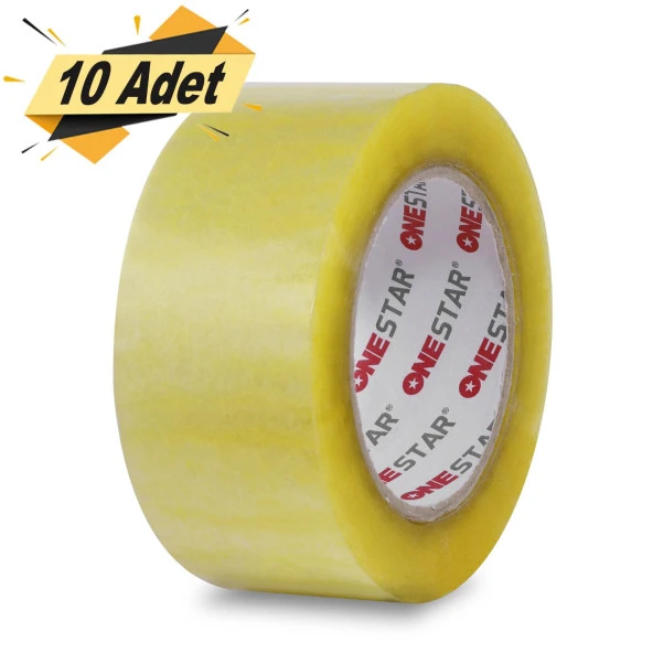 Onestar Koli Bandı 45 mm x 100 Mt Şeffaf Güçlü Yapışkanlı Kopmayan Bant (10 ADET) ürün görseli 1