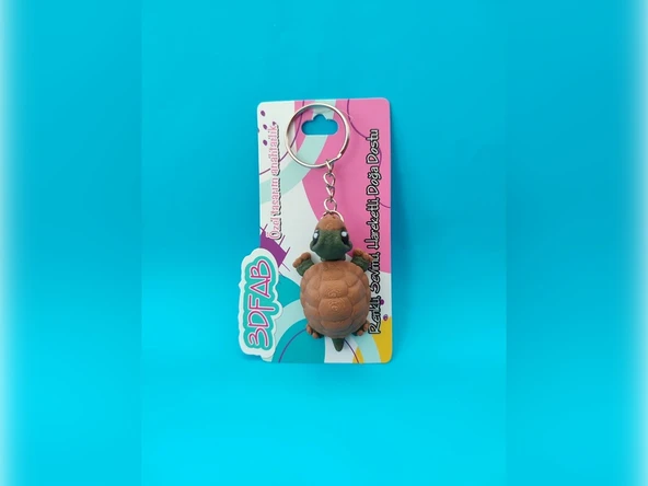 Sevimli Kaplumbağa Anahtarlık - 3D Baskı Özel Tasarım ürün görseli 1