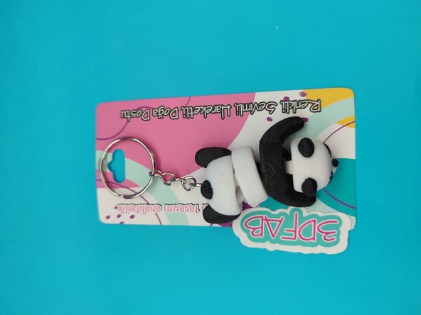 Sevimli Panda Anahtarlık - 3D Baskı Özel Tasarım - Resim 3