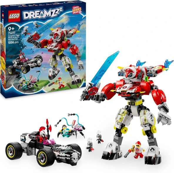 Lego Dreamzzz Cooper’In Kaplan Robotu Ve Zero’Nun Hot Rod Arabası 71497-9 Yaş Ve Üzeri Çocuklar Için ürün görseli 1