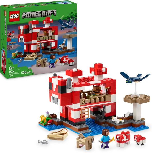 Lego Minecraft Moshroom Evi 21270 – 8 Yaş Ve Üzeri Erkek Ve Kız Çocuklar Için Mantar Tarlaları, Stev ürün görseli 1