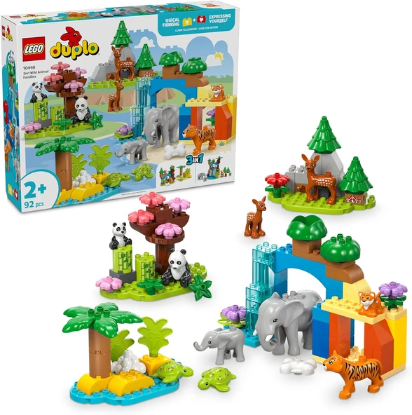 Lego Duplo Kasabası 3’Ü 1 Arada Vahşi Hayvan Aileleri 10446-2 Yaş Ve Üzeri Çocuklar Için Eğitici Ve ürün görseli 1