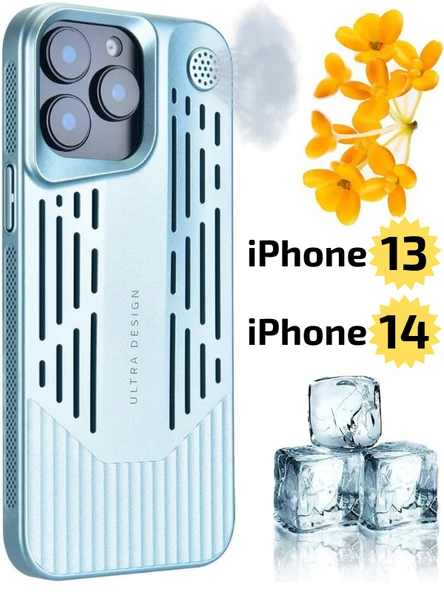 iPhone 13 - 14 Lüks Kokulu Telefon Kılıfı Ultra Design Darbeye Dayanıklı Premium Kılıf ( Mavi ) ürün görseli 1