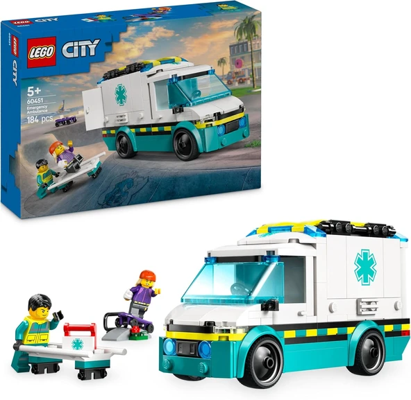 Lego City Acil Yardım Ambulansı 60451 - Model Araç Seven 5 Yaş Üzeri Çocuklar Için Yaratıcı Oyuncak ürün görseli 1