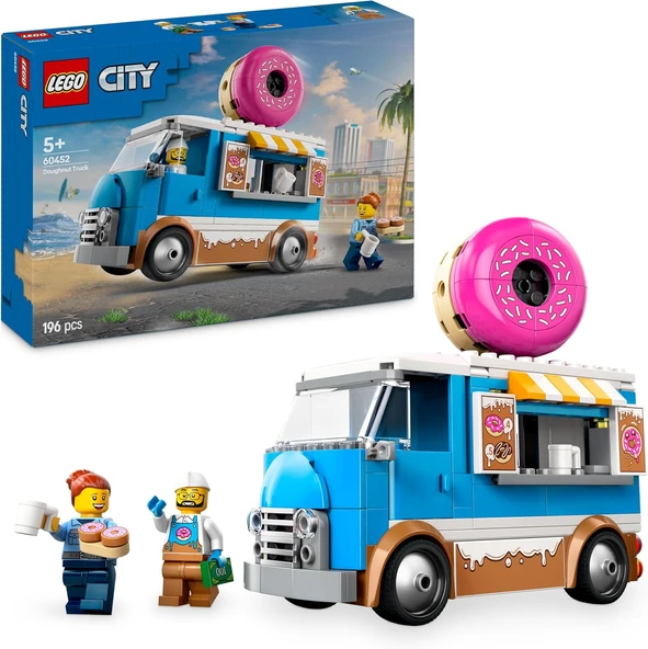 Lego City Donut Kamyonu 60452-5 Yaş Ve Üzeri Çocuklar Için Yaratıcı Oyuncak Yapım Seti, Doğum Günü H ürün görseli 1