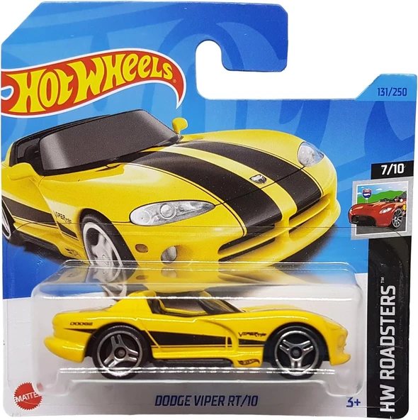 Hot Wheels - Dodge Viper Rt/10 - Hw Roadsters 7/10 - Hkh43 - Short Card - Sarı - Mattel 2023 ürün görseli 1