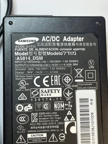 SAMSUNG 14V 4.29A 60W MASA TİPİ ADAPTÖR (DSP-6014C) ( 12V AKÜ ŞARJ EDİLEBİLİR) (A) ürün görseli 1