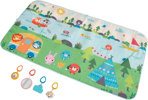 Fisher Price Büyük Maceralar Dev Oyun Halısı, Yenidoğanlar Ve Bebeklere Uygun, Yanında Oyuncaklar Bu ürün görseli 1