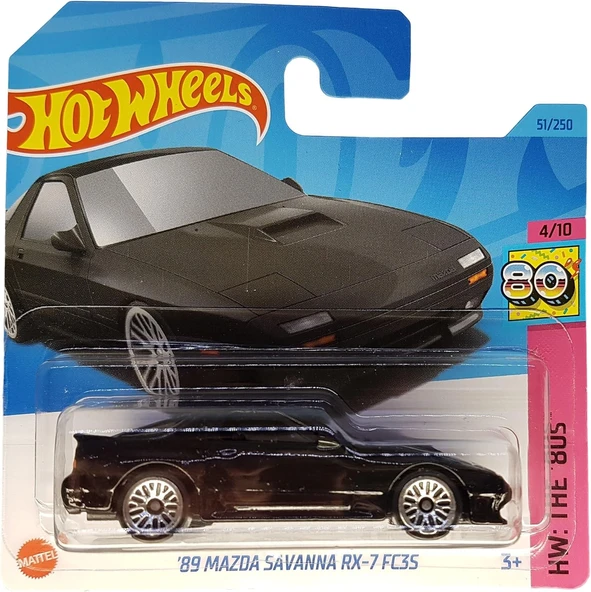 Hot Wheels - ´89 Mazda Savanna Rx-7 Fc3S - Hw: The ´80S 4/10 - Hkj62 - Short Card - Siyah - Mattel 2 ürün görseli 1