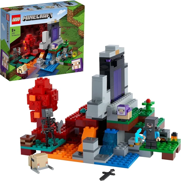 Lego Minecraft Yıkılmış Geçit 21172-8 Yaş Ve Üzeri Macera Oyunları Seven Çocuklar Için Steve Ve With ürün görseli 1
