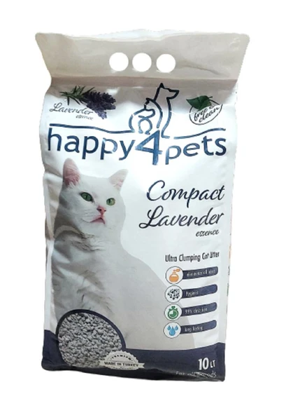 Happy4Pets Topaklaşan Kedi Kumu Lavanta Kokulu İnce Taneli 10  LT ürün görseli 1