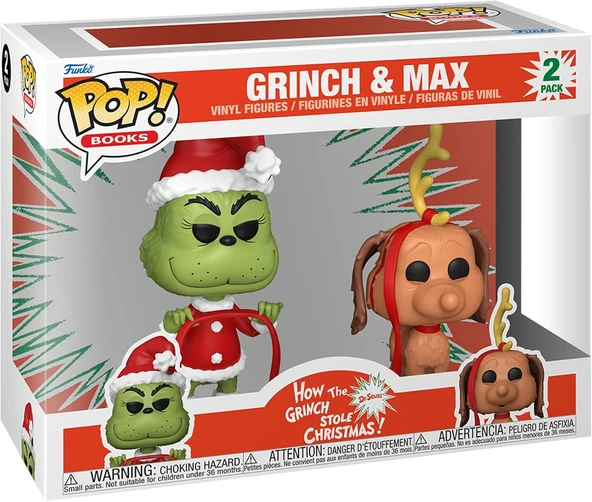 Funko Pop! Kitaplar: Grinch Noel'I Nasıl Çaldı - Grinch Ve Max, 2'Li Paket ürün görseli 1