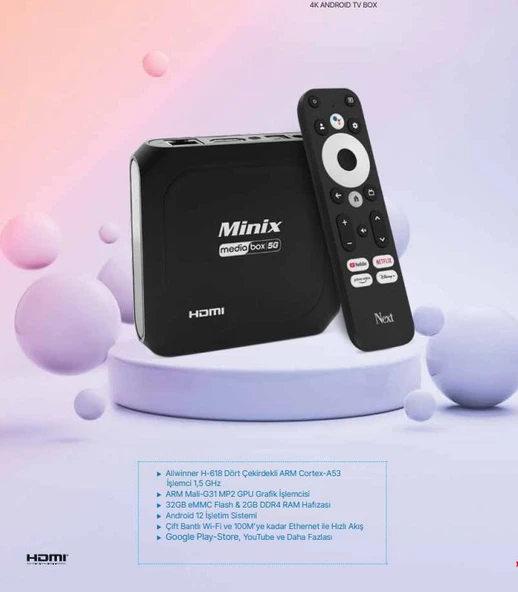 Next Minix Mediabox 5G 4K Android Tv Box ürün görseli 1