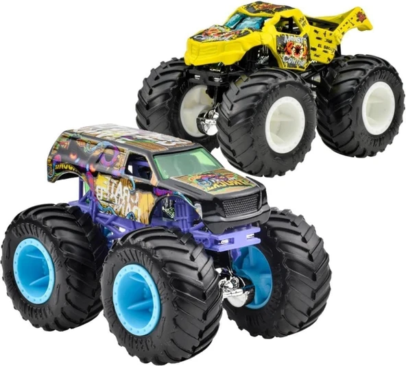 Hot Wheels Monster Trucks 1:64 Güçlü İkili Arabalar Totaled - Crate Danger Fyj64-Hwn57 ürün görseli 1