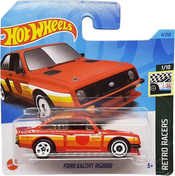 Hot Wheels - Ford Rs2000 - Retro Racers 1/10 - Hkj77 - Short Card - Kırmızı - Mattel 2023 ürün görseli 1