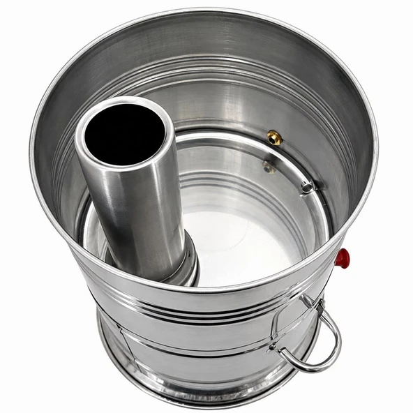 Paslanmaz Çelik Demlikli 7 litre Semaver - Resim 3
