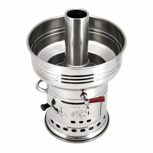 Paslanmaz Çelik 7 litre Demlikli Semaver - Resim 3