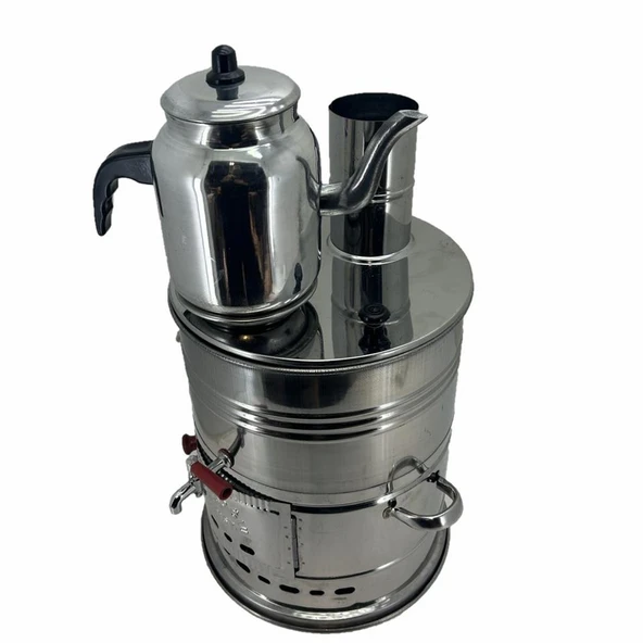 Paslanmaz Çelik Demlikli 7 litre Semaver ürün görseli 1