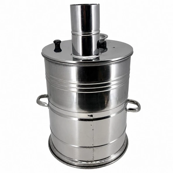 Paslanmaz Çelik Demlikli 7 litre Semaver - Resim 5