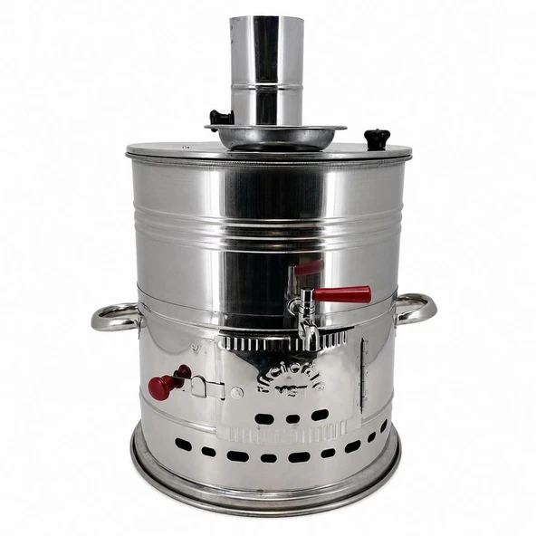 Paslanmaz Çelik Demlikli 7 litre Semaver - Resim 6