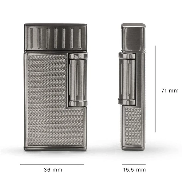 Colibri Julius Çift Alevli Puro Çakmağı Gümüş - Resim 4