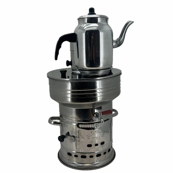 Paslanmaz Çelik 7 litre Demlikli Semaver ürün görseli 1