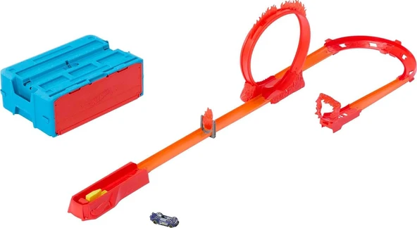 Hot Wheels Track Builder Alev Temalı Akrobasi Seti - Resim 6