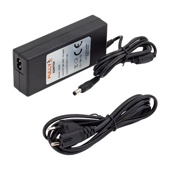Ayt Fully O-1624A 24 Volt 3 Amper Plastik Kasa Masaüstü Adaptör Şarj Cihazı 5.5x2.5 Uç ürün görseli 1