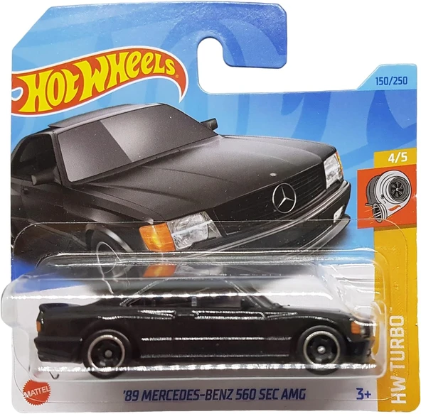 Hot Wheels - ´89 Mercedes-Benz 560 Sec Amg - Hw Turbo 4/5 - Hkg45 - Short Card - Siyah - Mattel 2023 ürün görseli 1