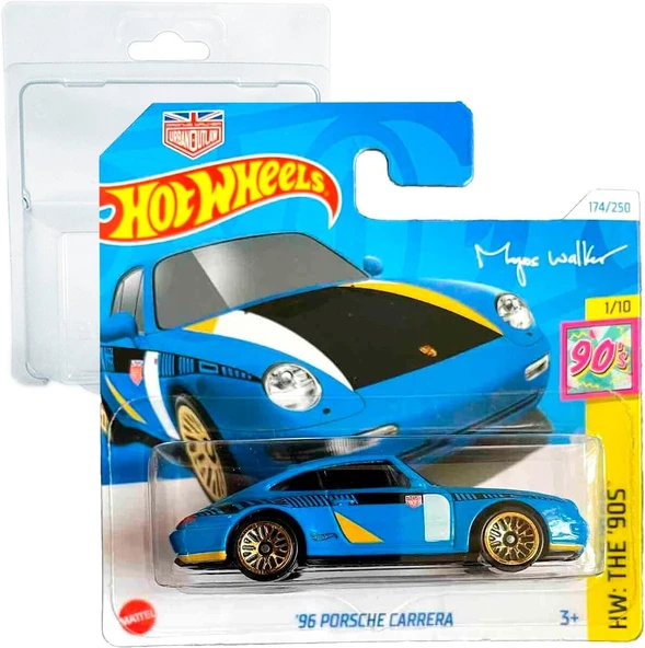 Hot Wheels '96 Porsche Carrera Myles Walker Hw: The 90'S 1/10 (174/250) Htb03 Mavi 2024 + Koruyucu K ürün görseli 1
