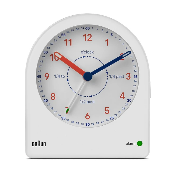 Braun BC22TW Beyaz Time Teachers Analog Alarmlı Masa Saati ürün görseli 1