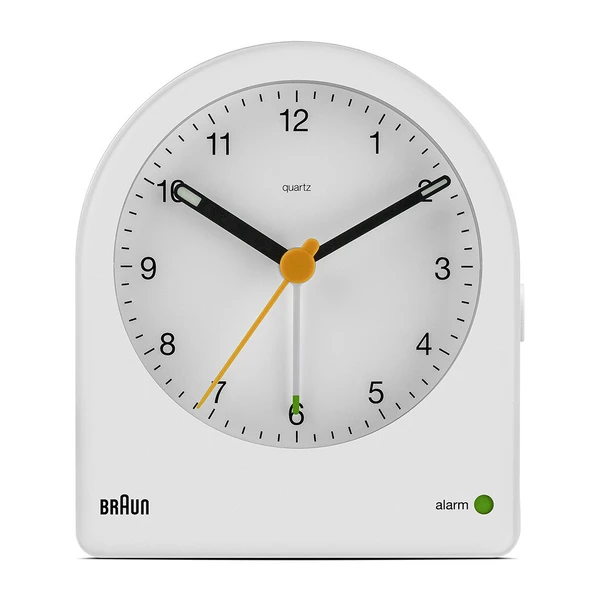 Braun BC22W Beyaz Klasik Analog Alarmlı Masa Saati ürün görseli 1